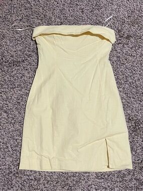 Mable Strapless Yellow Bodycon Summer Dress size M